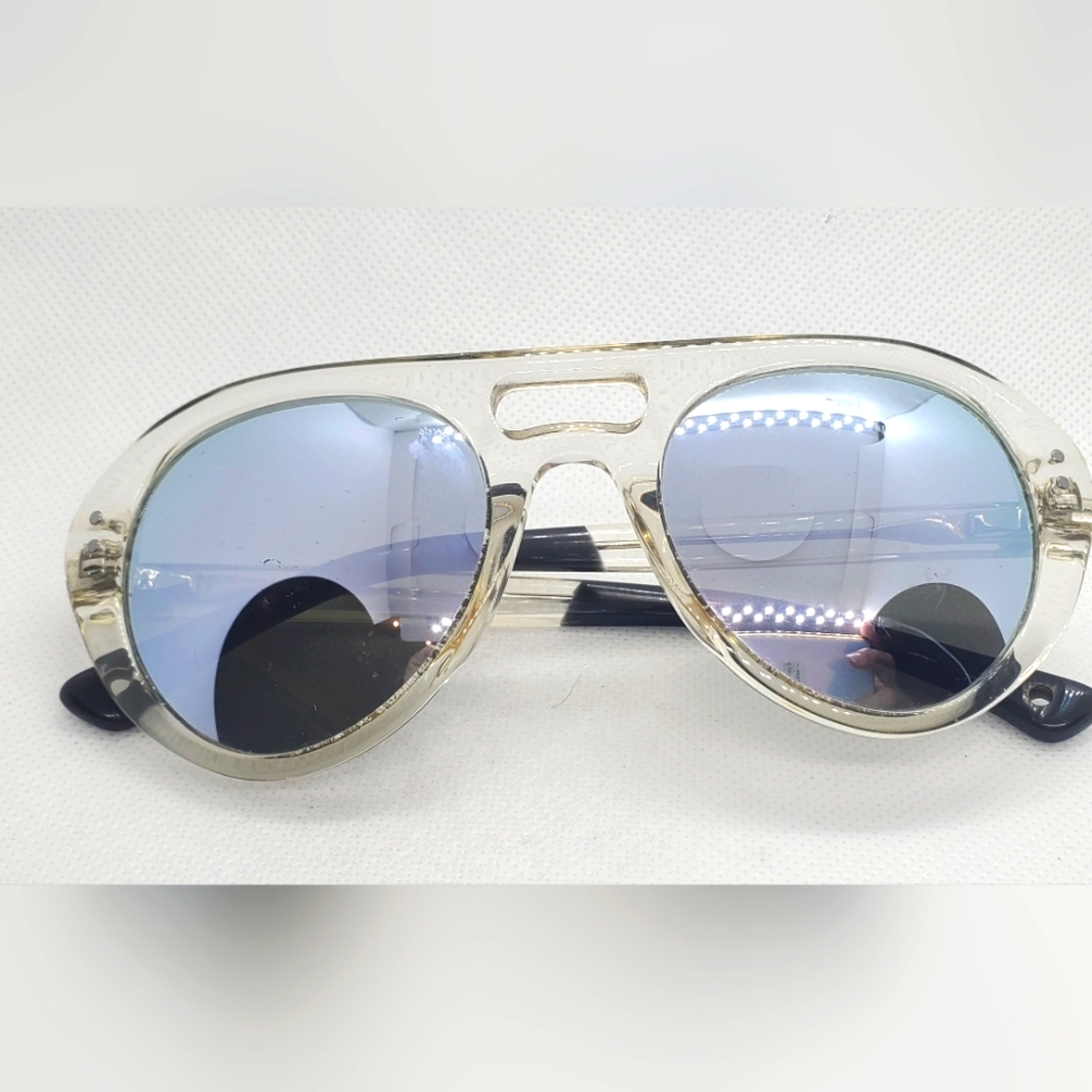 MONCLER - Sunglasses -clear frame with mirror lens -
